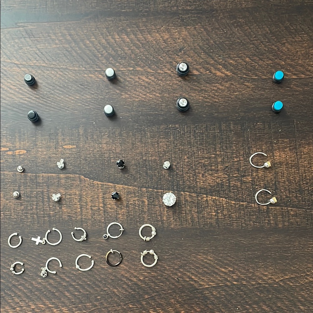 Magnetic and clip-on earrings
